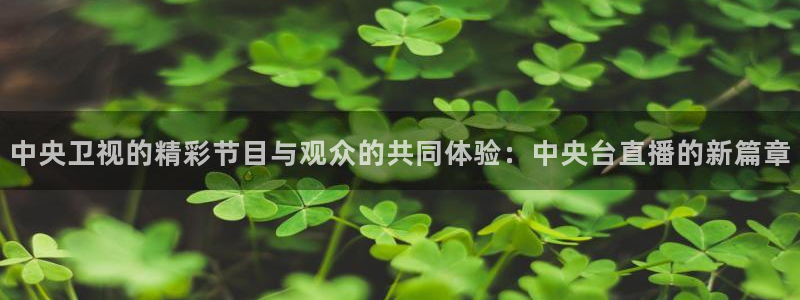 nba直播免费观看直播在线蜘蛛：中央卫视的精彩节目与观众的共同体验：中央台直播的新篇章